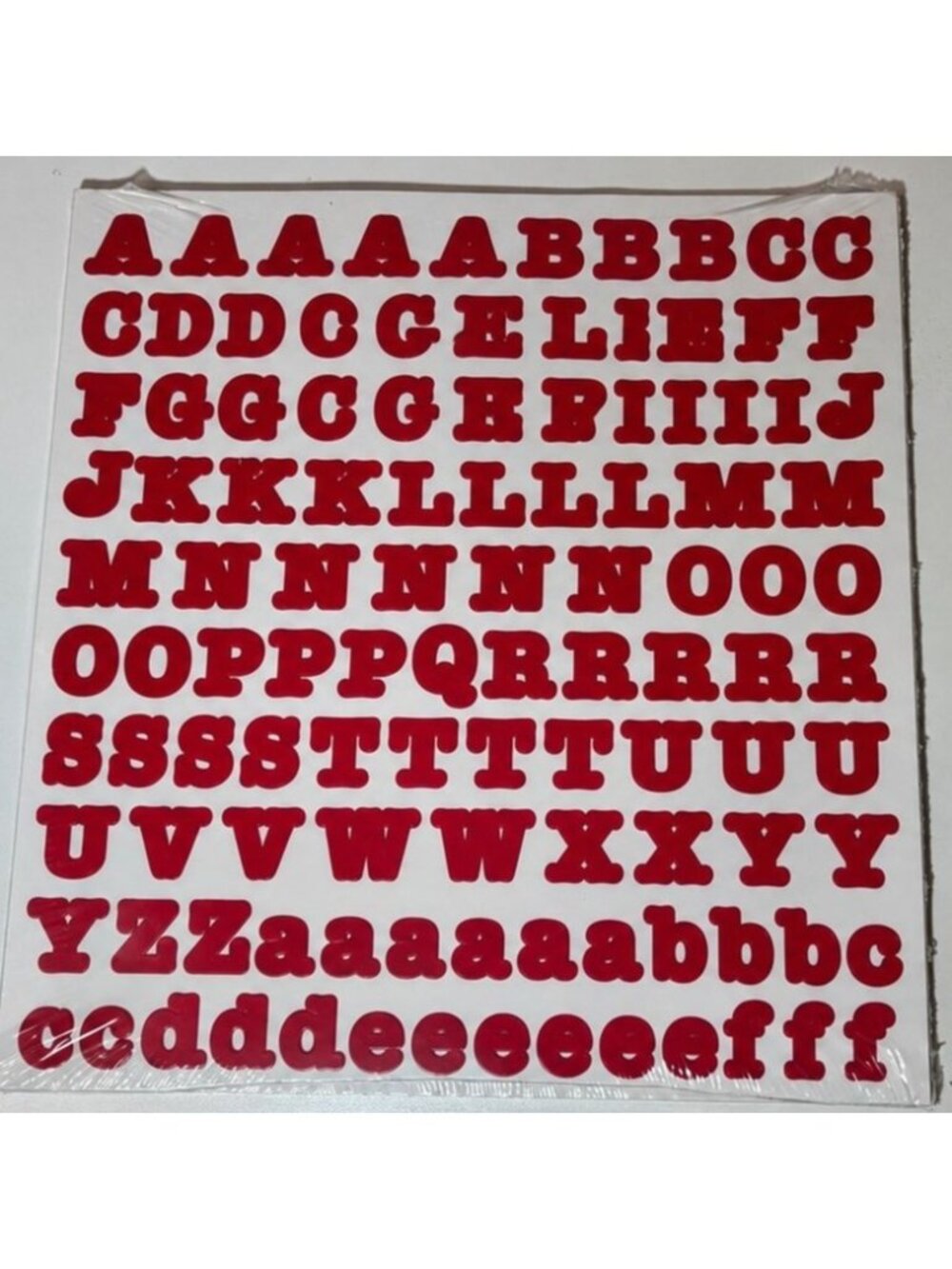 Creative Memories ABC/123 Red  Sticker Sheet Bold Matte Letters